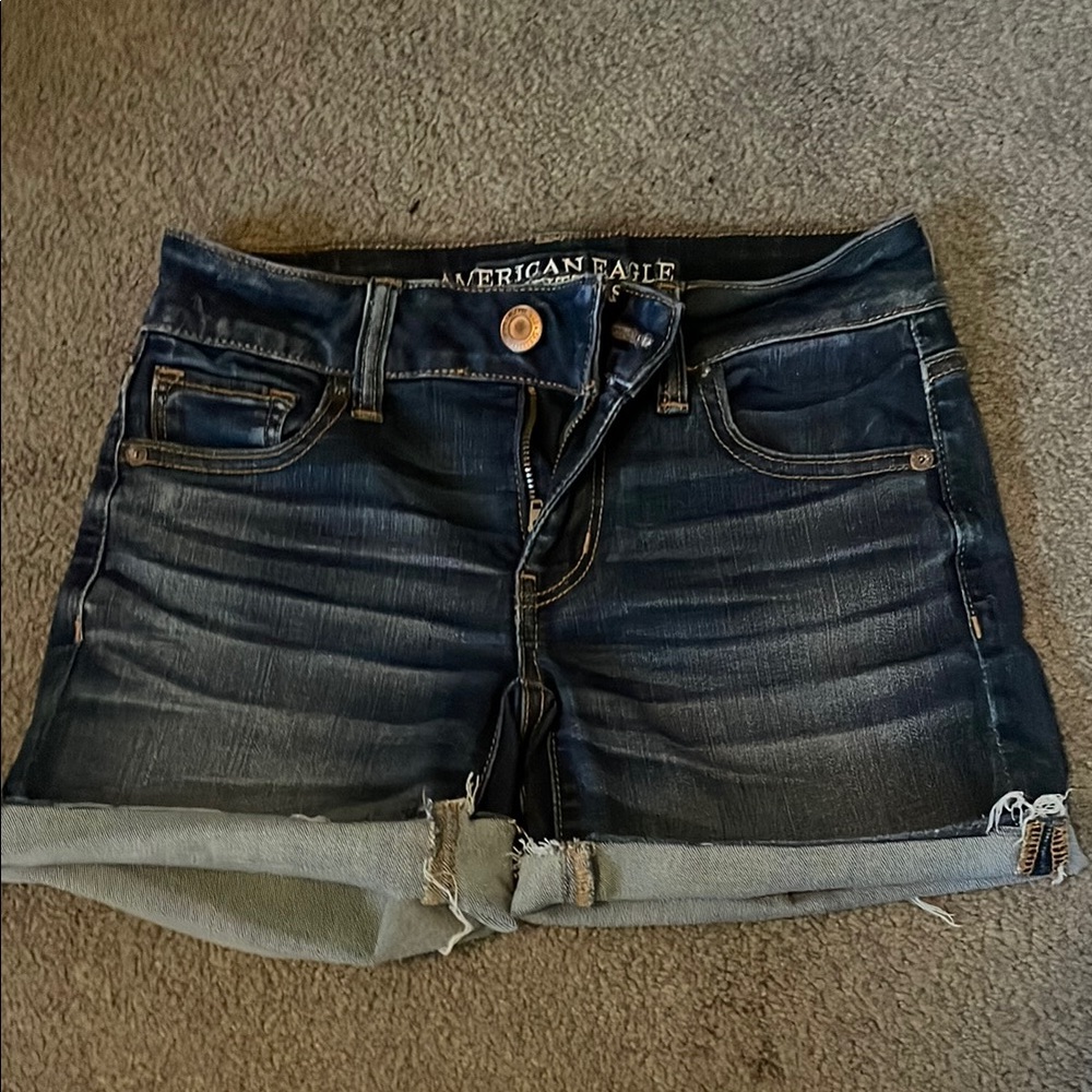 American Eagle Outfitters Dark Blue Denim Jean Shorts